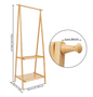 Bamboe Kledingrek Opvouwbaar – Kapstok met Kledingstang & Planken 66×40×160 cm