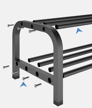 Dubbel Kledingrek met Schoenenplank – Vrijstaand Metaal 146×110×35 cm