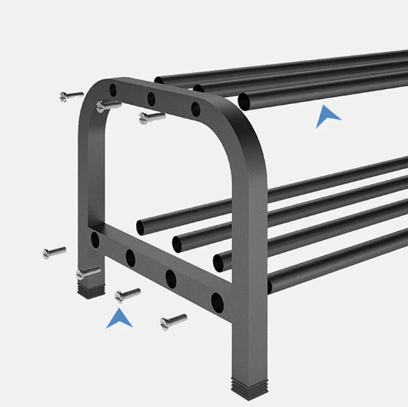 Dubbel Kledingrek met Schoenenplank – Vrijstaand Metaal 146×110×35 cm