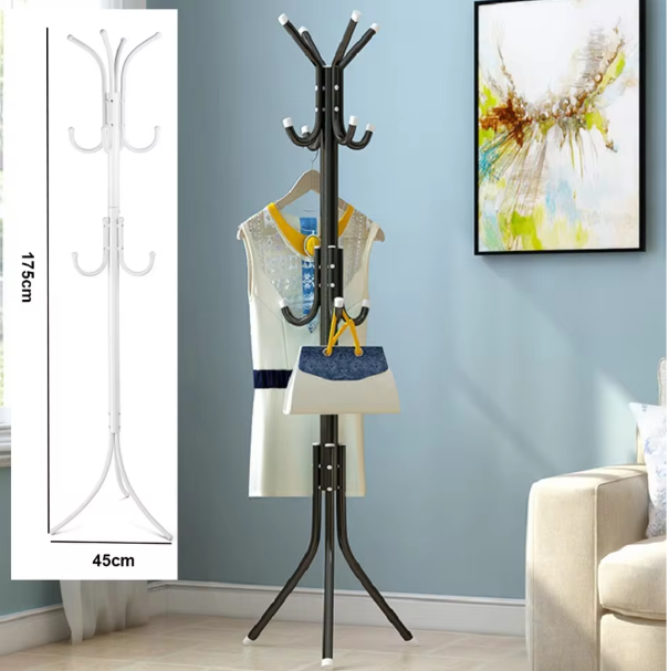Staande Kapstok met 12 Haken – Metalen Kleding- en Hoedenrek 175 cm