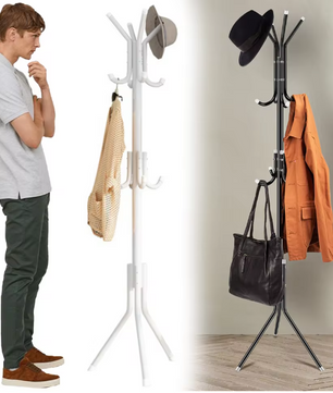 Staande Kapstok met 12 Haken – Metalen Kleding- en Hoedenrek 175 cm