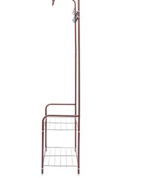 Staand Kledingrek met 2 Planken en 4 Haken – Metalen Garderoberek 165 cm