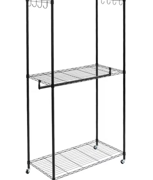 Dubbel Kledingrek op Wielen – 2-Laags Garderoberek 180 cm