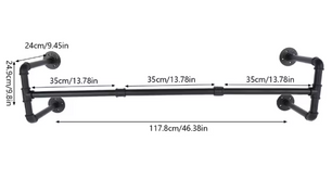 Industriële Wandkapstok – IJzeren Kledingrek 115 cm, 40 kg Draagkracht