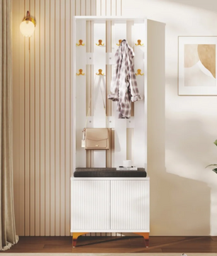 Moderne Garderobekast met Bank, Haken en Schoenopslag – Luxe Ontwerp