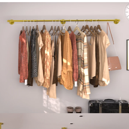 Wandmontage Kledingrek – Industrieel Buisontwerp met Haken & Ruimtebesparend Design