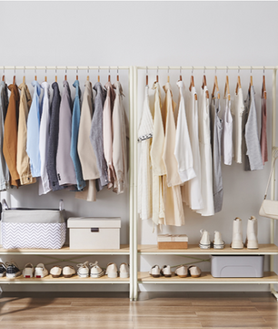 Kledingrek met 2 Planken & 6 Haken – Vrijstaand Opbergrek voor Hal & Slaapkamer