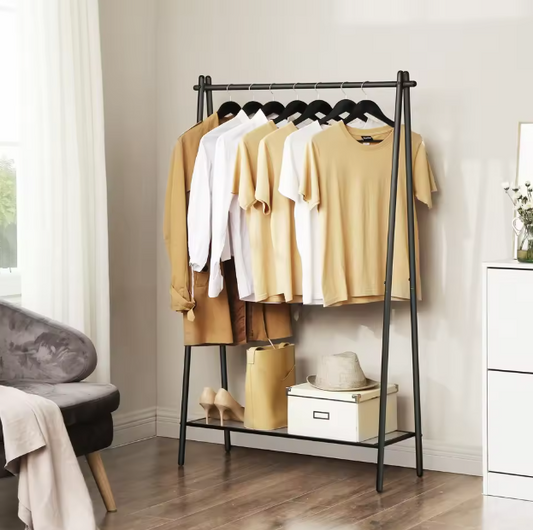 Minimalistische Kledingstandaard met Legplank – Stalen Frame & Draagkracht tot 55 kg