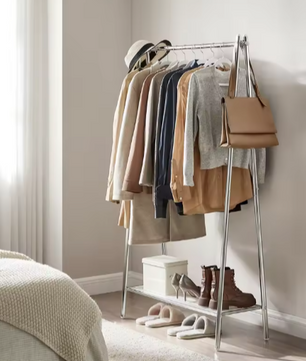 Minimalistische Kledingstandaard met Legplank – Stalen Frame & Draagkracht tot 55 kg