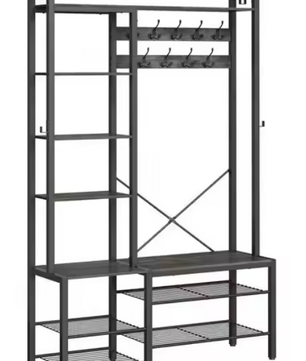 Kledingrek met Kapstok en Legplanken – Industrieel & Functioneel