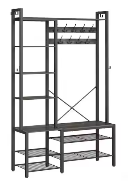 Kledingrek met Kapstok en Legplanken – Industrieel & Functioneel