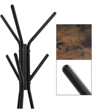 Vrijstaand Kledingrek met Kapstok en Vintage Legplanken – Industrieel Design