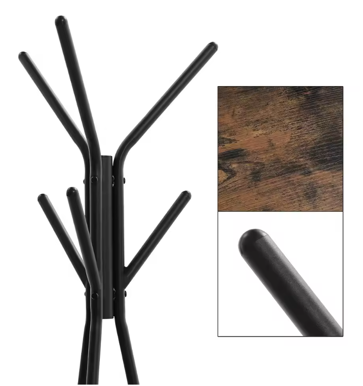 Vrijstaand Kledingrek met Kapstok en Vintage Legplanken – Industrieel Design
