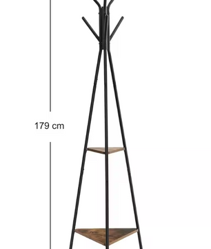 Vrijstaand Kledingrek met Kapstok en Vintage Legplanken – Industrieel Design