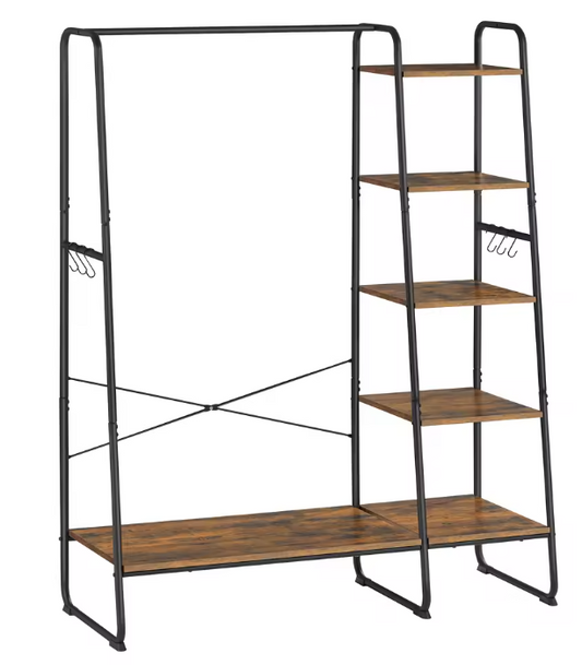 Multifunctioneel Kledingrek met Kapstok, Schoenenrek & Legplanken – Industrieel Design