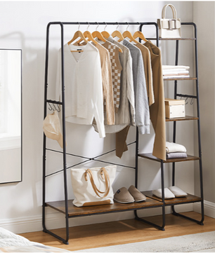 Multifunctioneel Kledingrek met Kapstok, Schoenenrek & Legplanken – Industrieel Design