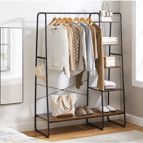 Multifunctioneel Kledingrek met Kapstok, Schoenenrek & Legplanken – Industrieel Design