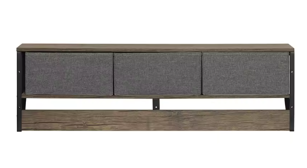 Wandkapstok met 3 Opbergmanden & 7 Haken – MDF & Metaal, Compact en Stijlvol
