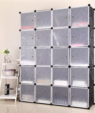 Opvouwbare Kast met 20 Kubussen & 2 Kledingroedes – Modulair en Ruim