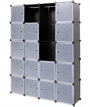 Opvouwbare Kast met 20 Kubussen & 2 Kledingroedes – Modulair en Ruim