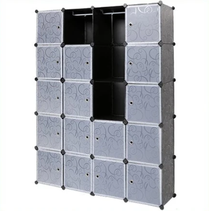 Opvouwbare Kast met 20 Kubussen & 2 Kledingroedes – Modulair en Ruim