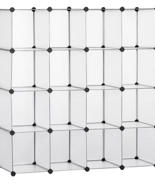 Modulaire Opvouwbare Kast met 16 Kubussen – Transparant & Ruim