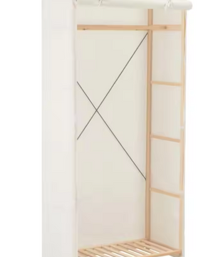 Opvouwbare Stoffen Kledingkast – 79×40×170 cm, Met Roede & Stoffenhoes, Lichtgewicht en Functioneel