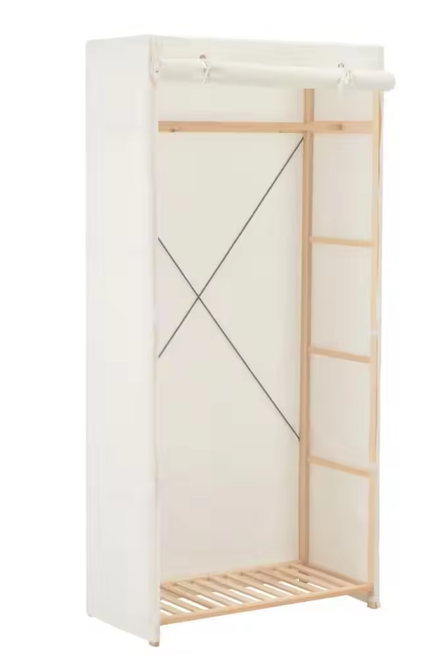 Opvouwbare Stoffen Kledingkast – 79×40×170 cm, Met Roede & Stoffenhoes, Lichtgewicht en Functioneel