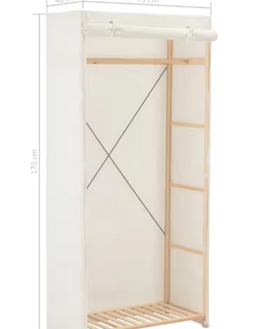 Opvouwbare Stoffen Kledingkast – 79×40×170 cm, Met Roede & Stoffenhoes, Lichtgewicht en Functioneel