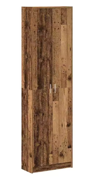 Vintage Houten Kast met Planken – Vrijstaand & Duurzaam 55×25×189 cm