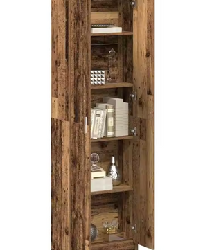 Vintage Houten Kast met Planken – Vrijstaand & Duurzaam 55×25×189 cm