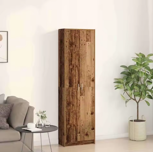 Vintage Houten Kast met Planken – Vrijstaand & Duurzaam 55×25×189 cm