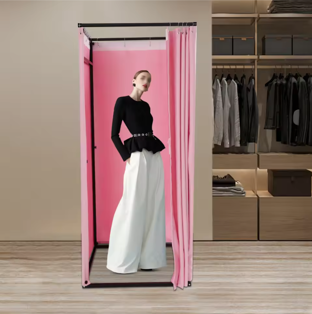 Draagbare Paskamer met Gordijn – Opvouwbare Changing Room 85×85×200 cm