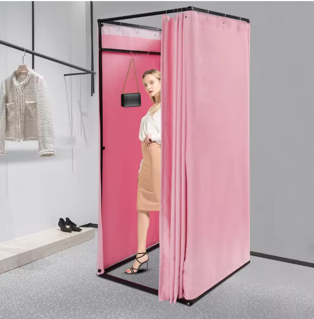 Draagbare Paskamer met Gordijn – Opvouwbare Changing Room 85×85×200 cm