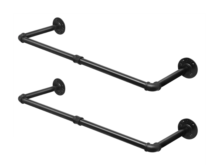 Wandgemonteerde Kledingroede – Industrieel Kledingrek Metaal 79/100×26 cm