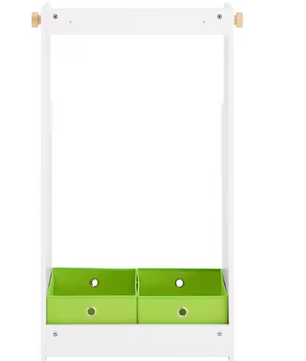Kinderkast met Kapstok & Lades – MDF en Bamboe 60×110×35 cm