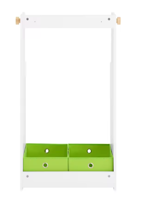 Kinderkast met Kapstok & Lades – MDF en Bamboe 60×110×35 cm