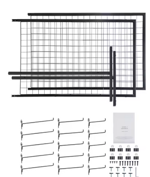 Dubbelzijdige Gridwall Display Panelen – Met Haken & Opvouwbaar Ontwerp, 2 Stuks