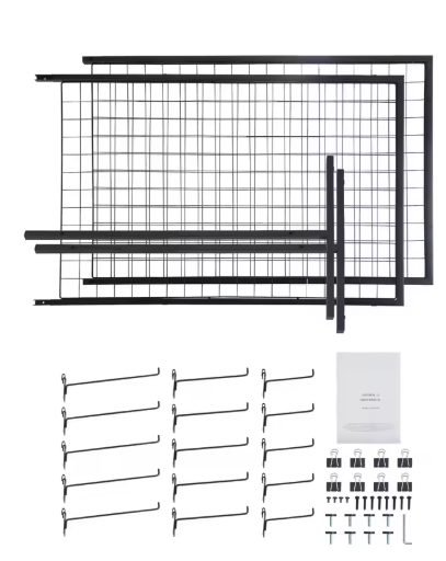 Dubbelzijdige Gridwall Display Panelen – Met Haken & Opvouwbaar Ontwerp, 2 Stuks