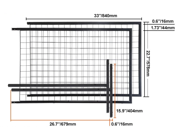 Dubbelzijdige Gridwall Display Panelen – Met Haken & Opvouwbaar Ontwerp, 2 Stuks
