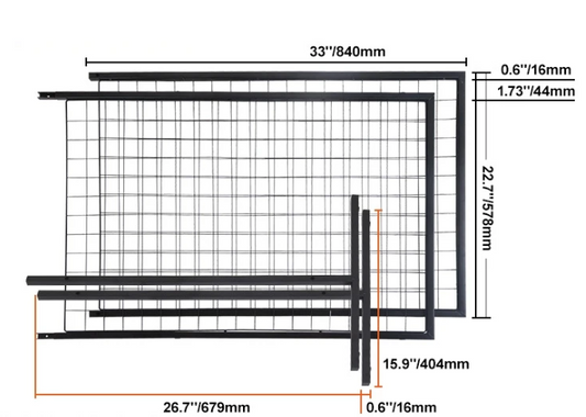 Dubbelzijdige Gridwall Display Panelen – Met Haken & Opvouwbaar Ontwerp, 2 Stuks