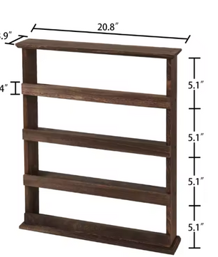 Houten Kruidenrek – Wandrek of Tafelmodel met 4 Lagen, 53×10×60 cm