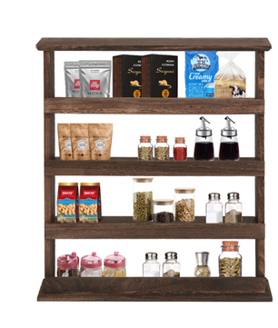 Houten Kruidenrek – Wandrek of Tafelmodel met 4 Lagen, 53×10×60 cm