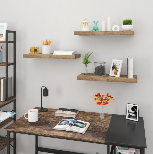 Zwevende Wandplank – Houten Wandplank voor Boeken, Foto’s & Decoratie