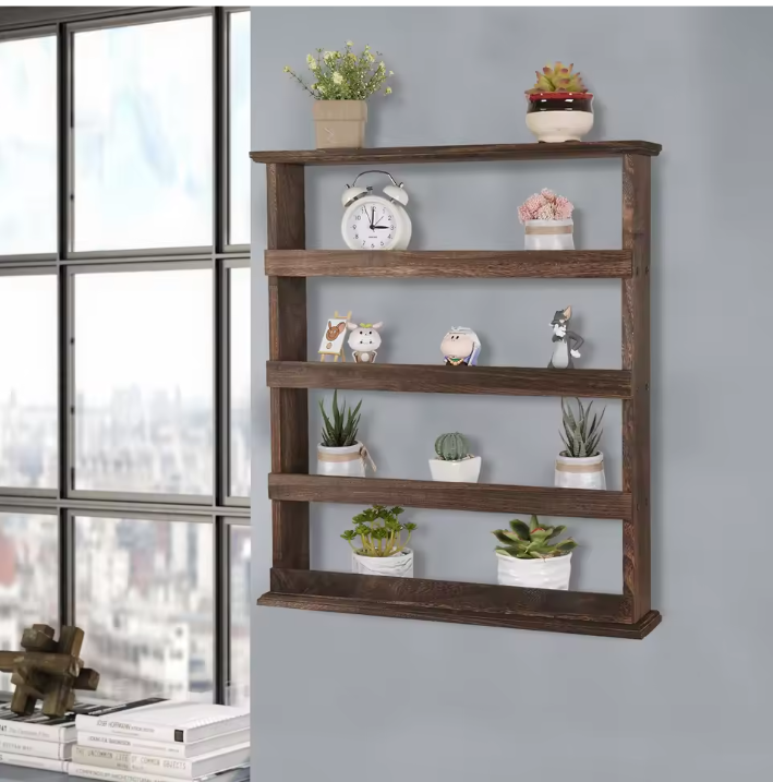 4-Laags Houten Kruidenrek – Wandrek & Tafel Organizer voor Keuken