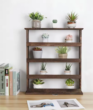 4-Laags Houten Kruidenrek – Wandrek & Tafel Organizer voor Keuken
