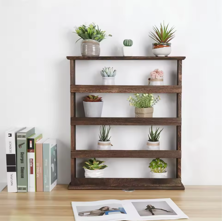 4-Laags Houten Kruidenrek – Wandrek & Tafel Organizer voor Keuken