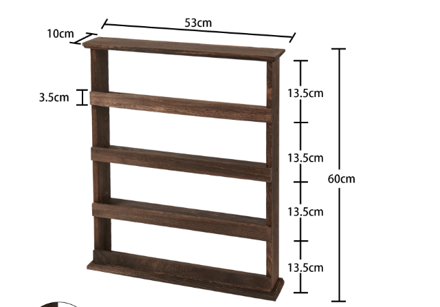 4-Laags Houten Kruidenrek – Wandrek & Tafel Organizer voor Keuken