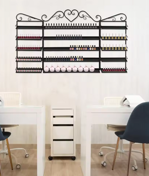 Wandrek met 5 Lagen – Metalen Opbergrek voor Nagellak & Cosmetica