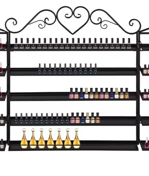 Wandrek met 5 Lagen – Metalen Opbergrek voor Nagellak & Cosmetica
